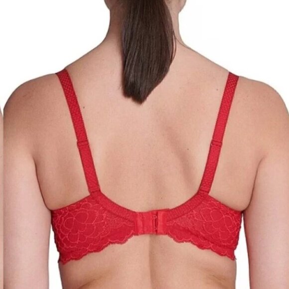 Simone Perele 34C Red‎ Lightly Padded Underwire Plunge T-Shirt Bra NWT - Picture 3 of 9